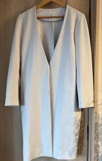 라운지 드레스 노카라 자켓 화이트