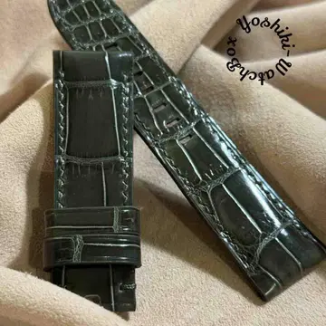 cro-1927 크로커다일 시계 벨트 글로스 마감 올리브 러그 폭 24