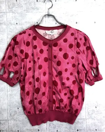 이탈리아제 구제 VALDI 도트 무늬 가디건 스타일 풀오버 상의