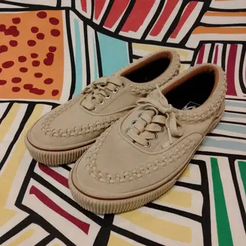 Vans 베이지 슬립온 뜨개질 디자인
