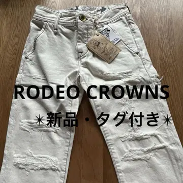 RODEO CROWNS 새상품 택 포함 데미지 화이트 데님