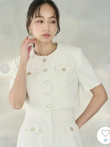 Snidel 썸머 트위드 자켓 아이보리