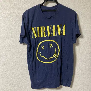 NIRVANA 네이비 티셔츠 스마일