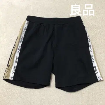 고품질 RVCA 루카 숏팬츠 하프 팬츠 사이드 로고 블랙 S