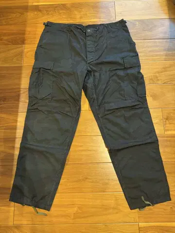 실물 미군 BDU WOODLAND CAMO 카고 팬츠 BLACK 염색