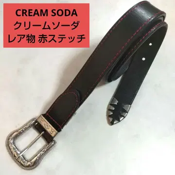 CREAM SODA 크림소다 레어 빨간색 스티치 웨스턴 벨트