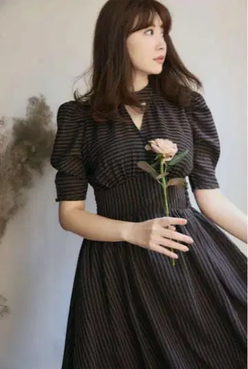 herlipto striped midi dress brown