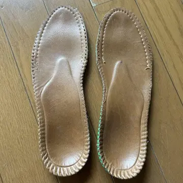 브라운 가죽 인솔, 그린 밑창 포함