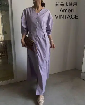 미사용 AMERI LANTERN SLEEVE TUCK DRESS