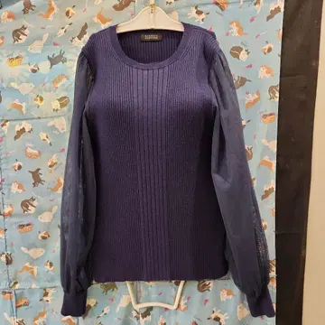바니스 BARNEYS NEW YORK 스트레치 니트 소매 시스루