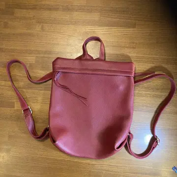 이탈리아 가죽 백팩 (빨간색 심플 백팩)