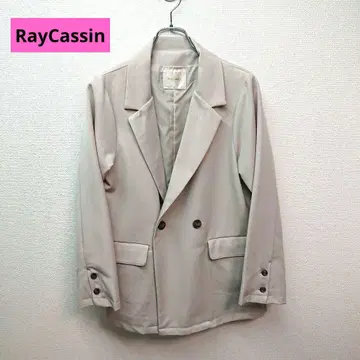 RayCassin 베이지 더블 브레스트 자켓-팬츠 셋업