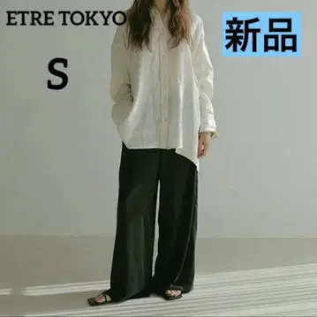 [새 상품] 에트레토쿄 스무스 릴렉시 와이드 팬츠 블랙 S