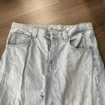 ZARA 라이트 블루 와이드 레그 데님 팬츠 32