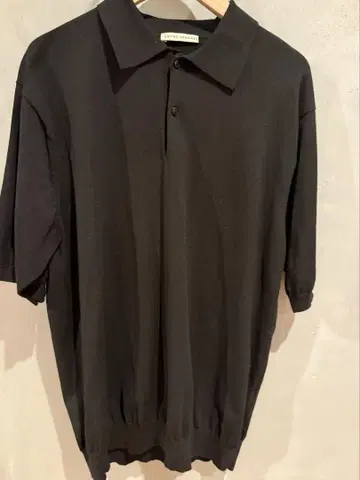 UNITED ARROWS 블랙 니트 피케 셔츠 반팔