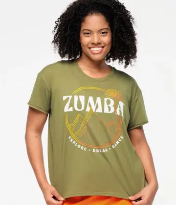 ZUMBA 의류 반팔 T셔츠 올리브 그린