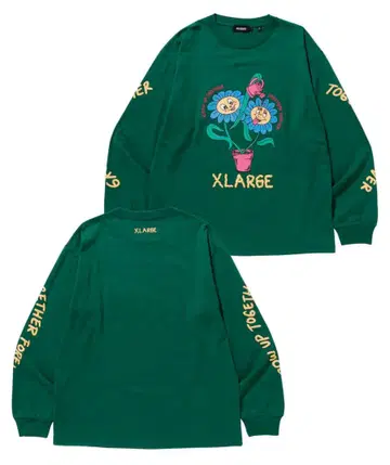XLARGE 프린트 롱T 그린