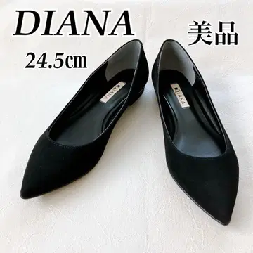 새상품급 DIANA 블랙 스틸레토 플랫슈즈 24.5cm