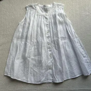 MUJI 화이트 슬리브리스 상의 M 린넨