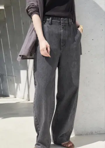 LE DENIM 와이드 커브 팬츠