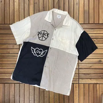 Castelbajac 오픈 카라 셔츠 디자인 아트 피스 마크