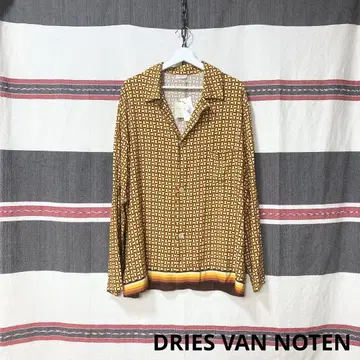 미사용 DRIES VAN NOTEN 오픈 카라 빈티지 디자인 셔츠