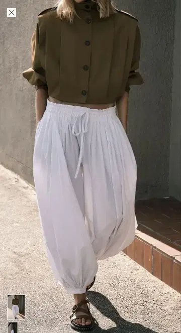 새상품 ZARA 화이트 벌룬 실루엣 팬츠