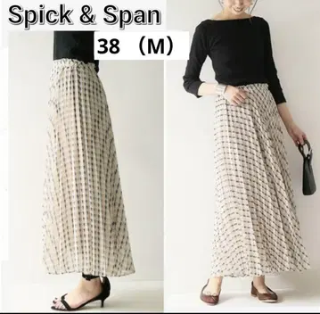 Spick & Span 아코디언 체크 플리츠 스커트