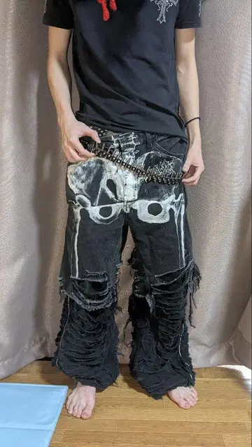 ZENEZ 플레어 데미지 swag opium 스컬 크러쉬 데님