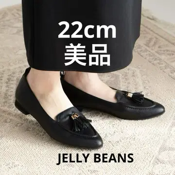 [ 새상품급, 미사용 ] JELLY BEANS 태슬 블랙 플랫슈즈