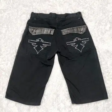 00s archive denim half pants black y2k