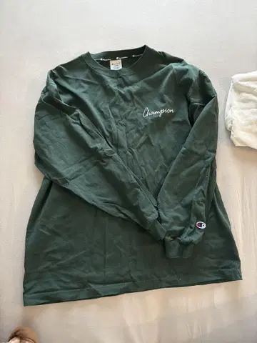 Champion 롱 슬리브 티셔츠 L 그린