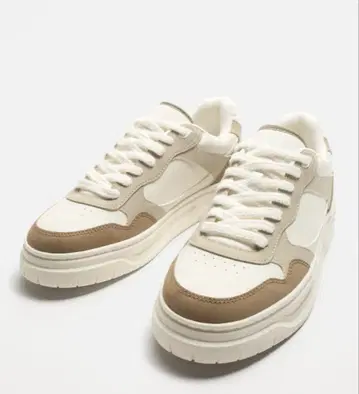 택 포함 새상품 ZARA 레트로 스타일 스니커즈 43 27.6cm