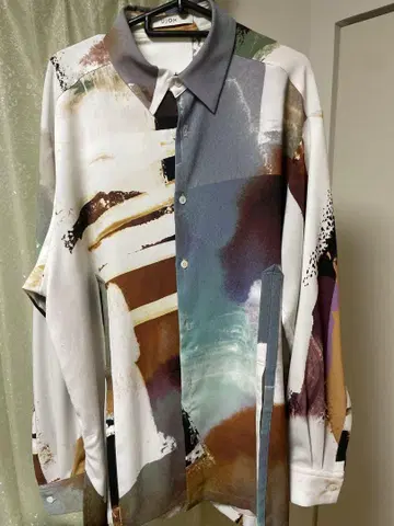 UJOH 22ss 추상 아트 프린트 긴팔 셔츠