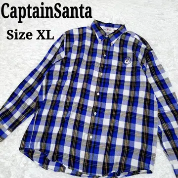 CaptainSanta 캡틴산타 체크 무늬 긴팔 셔츠 XL 파랑