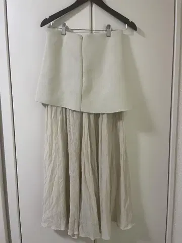 ZARA 콤비 플리츠 니트 스커트 새상품 미사용 화이트
