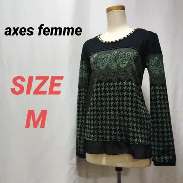 axes femme 엑시즈팜 얇은 니트 스웨터 꽃무늬 하운드투스 펄