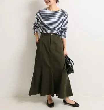 새상품급 LE DENIM x MARITAS 헴 플레어 스커트 36