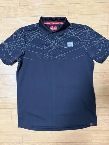 New Balance 골프 셔츠 S 블랙 기하학 패턴