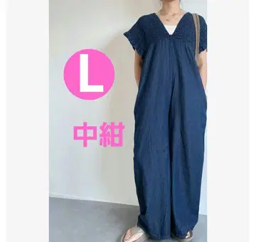 시마무라 데님 셔링 살로펫 블루 L