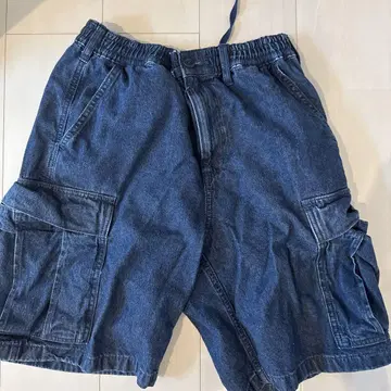 데님 블루 카고 숏팬츠