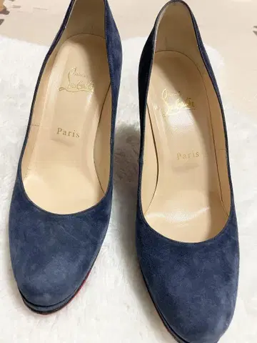 Christian Louboutin 네이비 스웨이드 하이힐 38cm