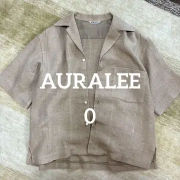 [ 새상품급 ] AURALEE 반팔 셔츠 린넨 0 브라운