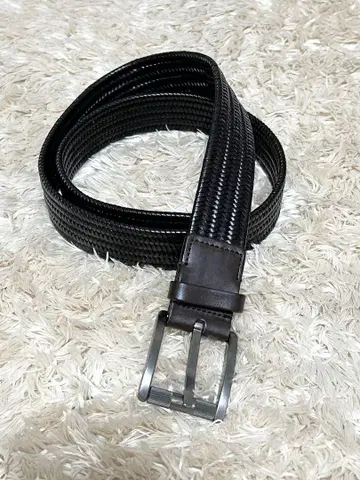 새상품급 95 Salvatore Ferragamo 가죽 메쉬 벨트 브라운