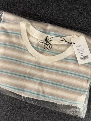 AURALEE GRADIENT STRIPE JERSEY L/S TEE