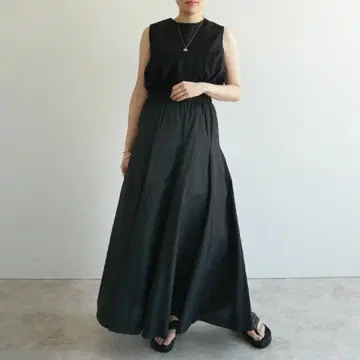 여성용 스커트 플레어 체형 커버 FASHFREN 롱 맥시