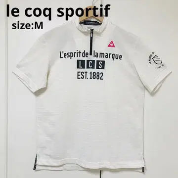 le coq sportif 반팔 하프 지퍼 셔츠 베이지 보더 M