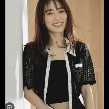 아푸와이저 리셰 카라 크로셰 니트 가디건 블랙 M 사이즈