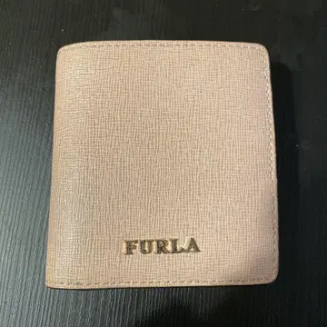 FURLA 접이식 지갑 핑크 골드 지퍼
