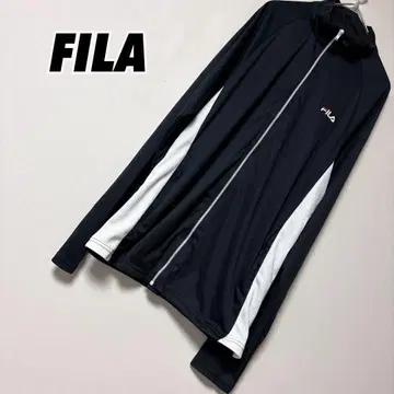 FILA 집업 얇은 소재 자켓 블랙 화이트 래쉬가드